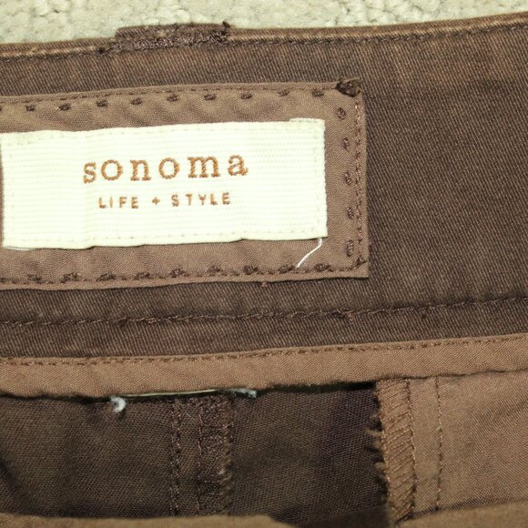 Sonoma Life Style Bermuda Shorts Women's 34x11 Brown Mid Rise Flat Front - Picture 4 of 6